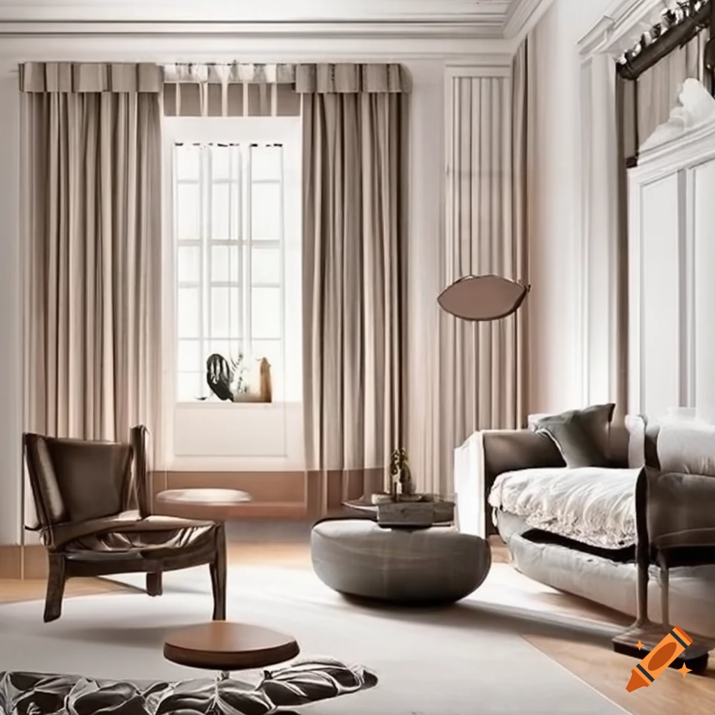 Elegant interior design in neutral tones