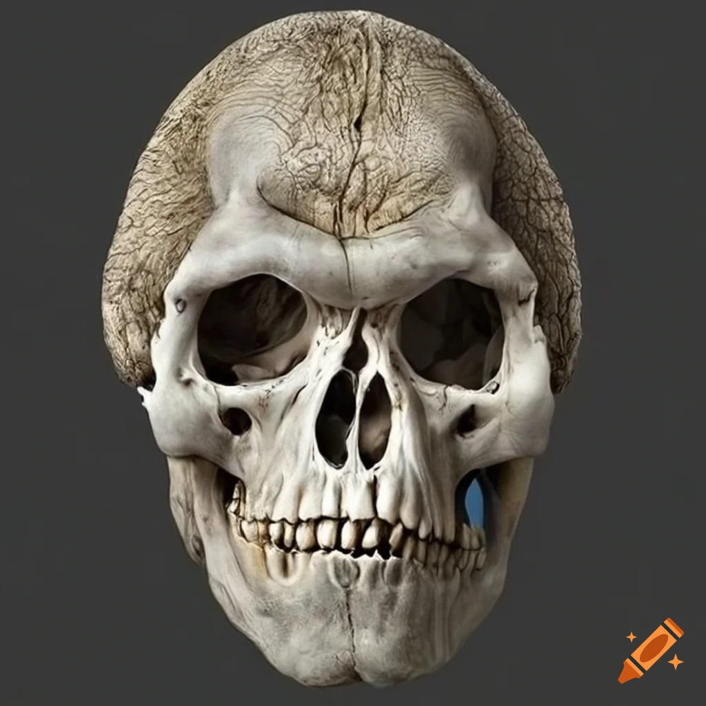 Gorilla and alien skull hybrid design
