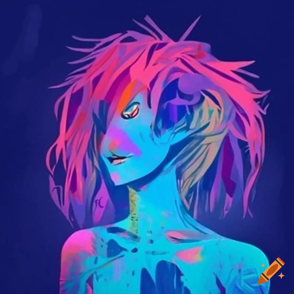 Vibrant and colorful geometric shapes with wax crayon effect