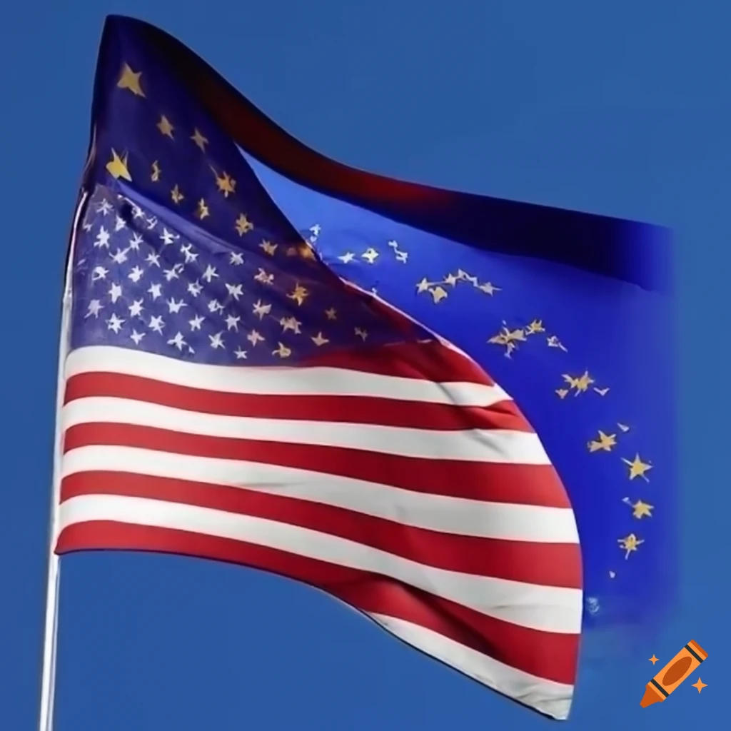 US and EU flags together