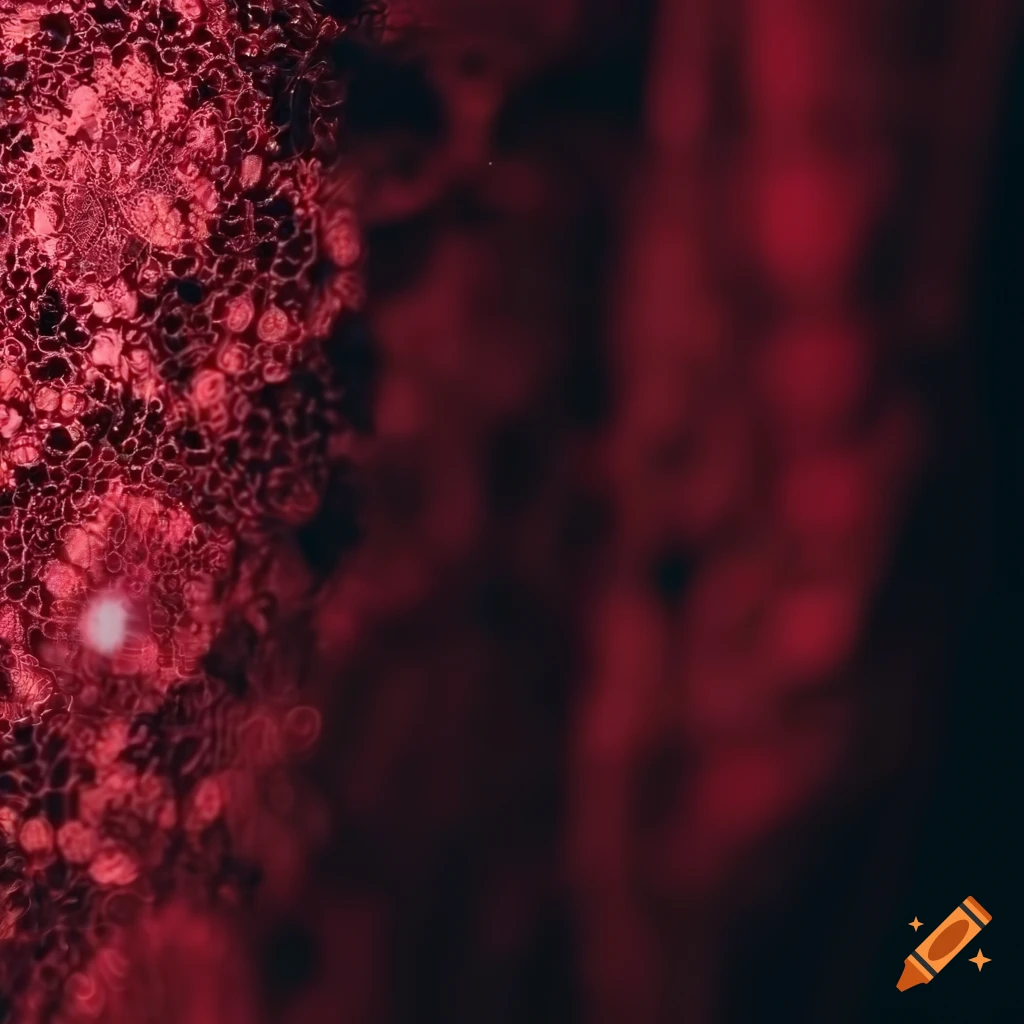 Detail of dark red lace hemline in a closeup shot