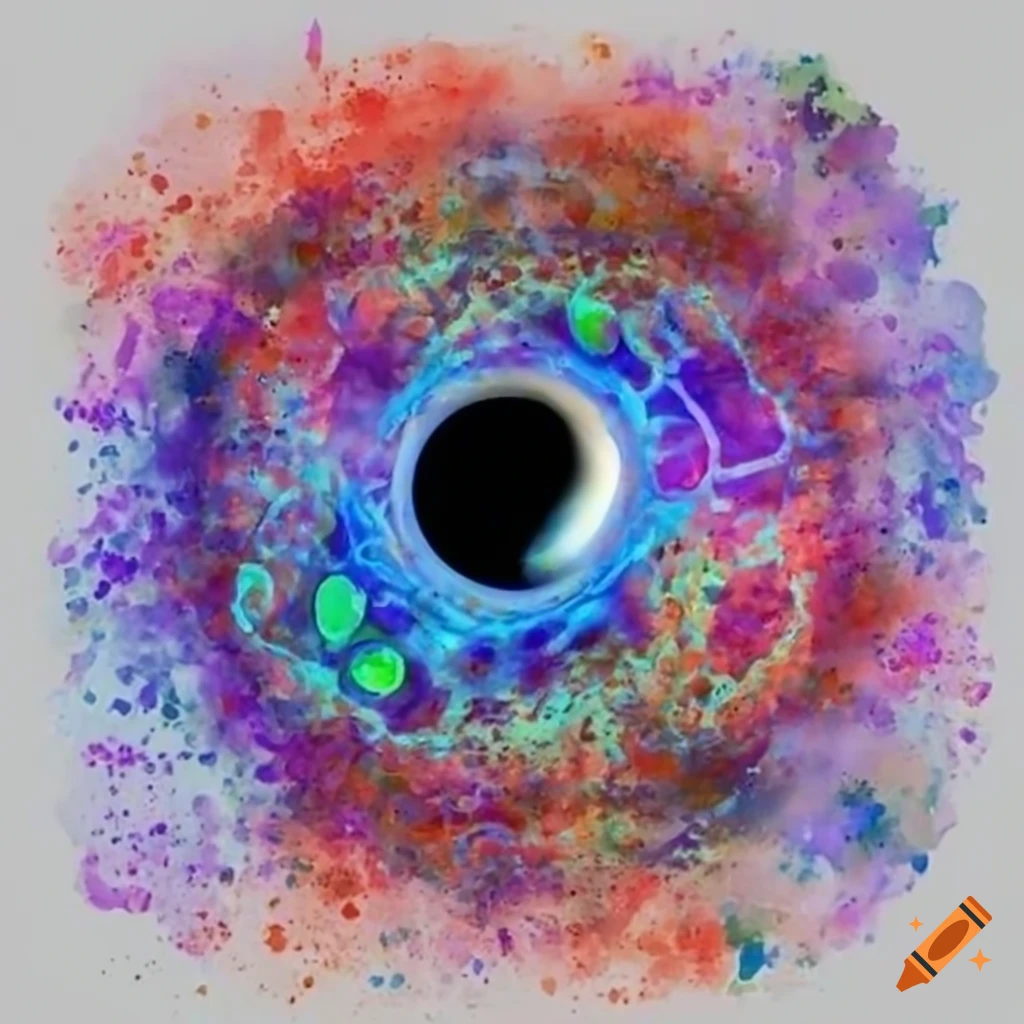 Diseased cell with spinning molecules like a black hole