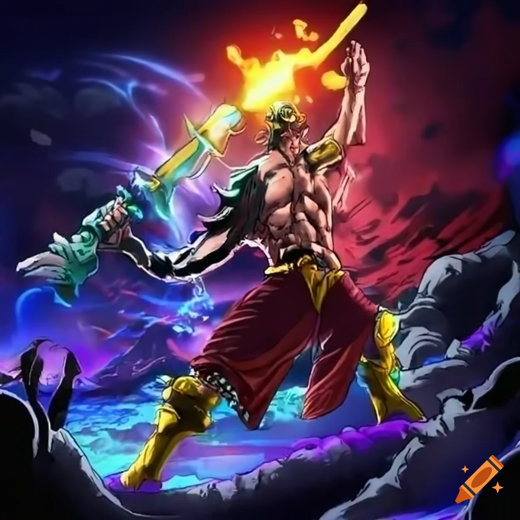 Poseidon facing off against Zeus and Ares in a mythical battle