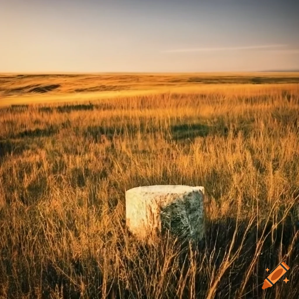 Sunny prairie with gorgonzola cheese scattered around