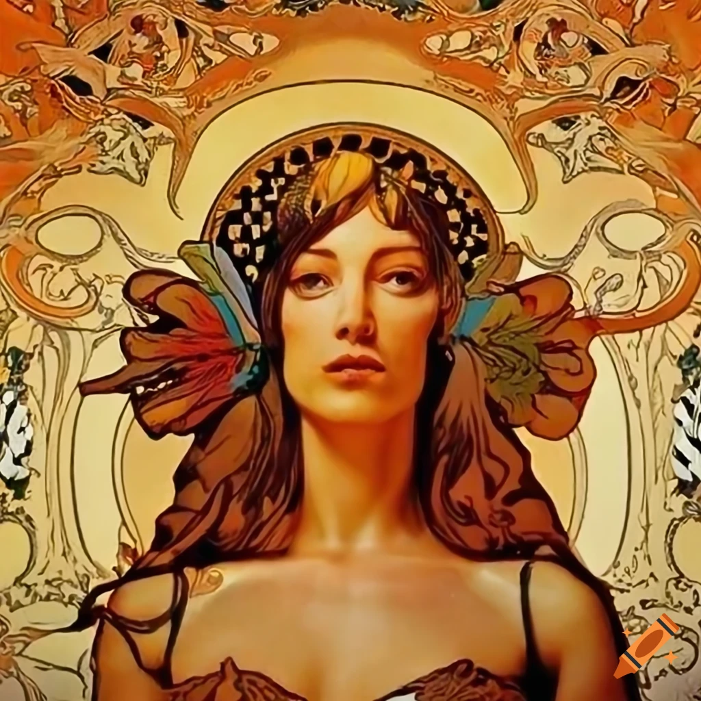 Deep honey glow light inspired by Boris Vallejo, Alphonse Mucha, Escher, and Vermeer in a stave carving