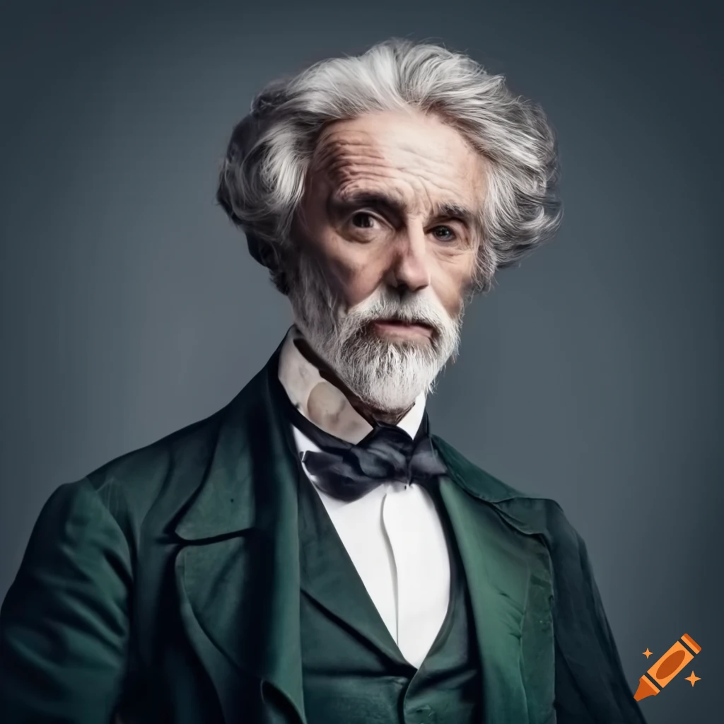 Victorian portrait of a confident mature man in a dark green business suit
