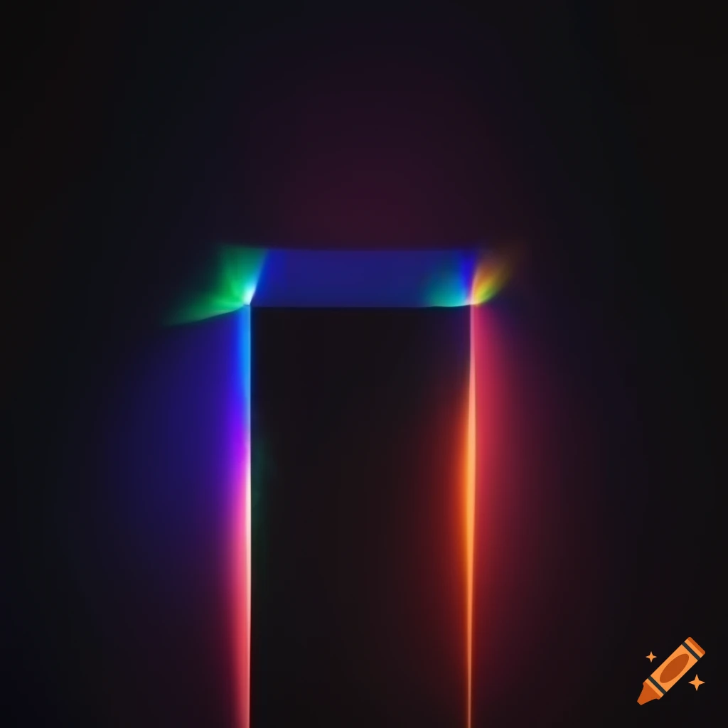 Prism of light on a black background