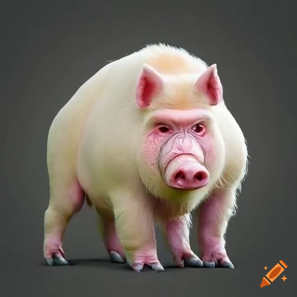 Hybrid albino gorilla pig