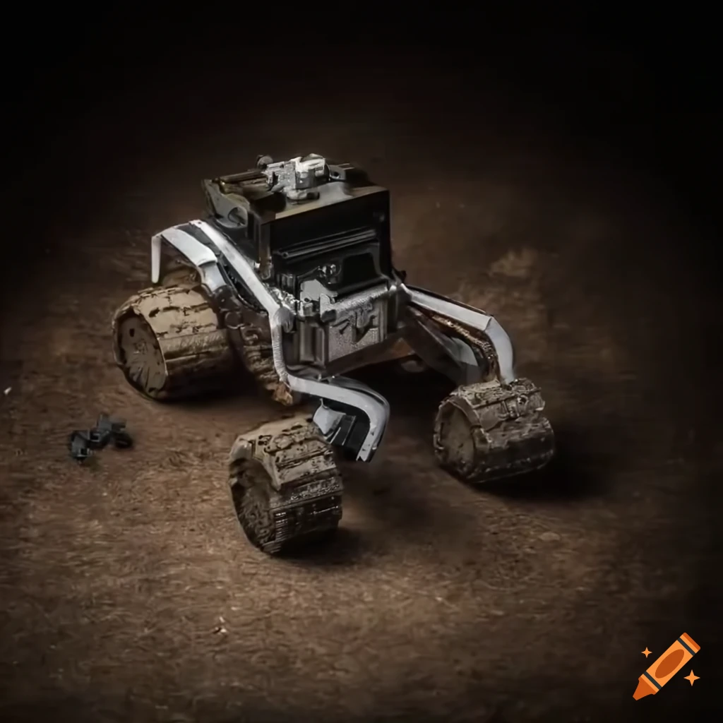 Homemade robot on crawler chassis with camera looking up
