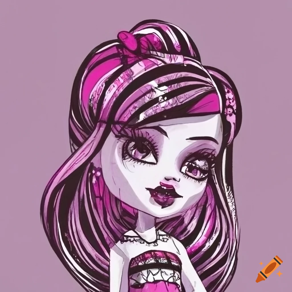 Draculaura from Monster High in cute chibi style