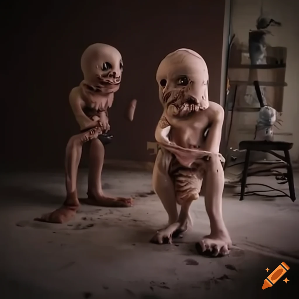 Dystopian claymation scene titled 'Last Day of School'