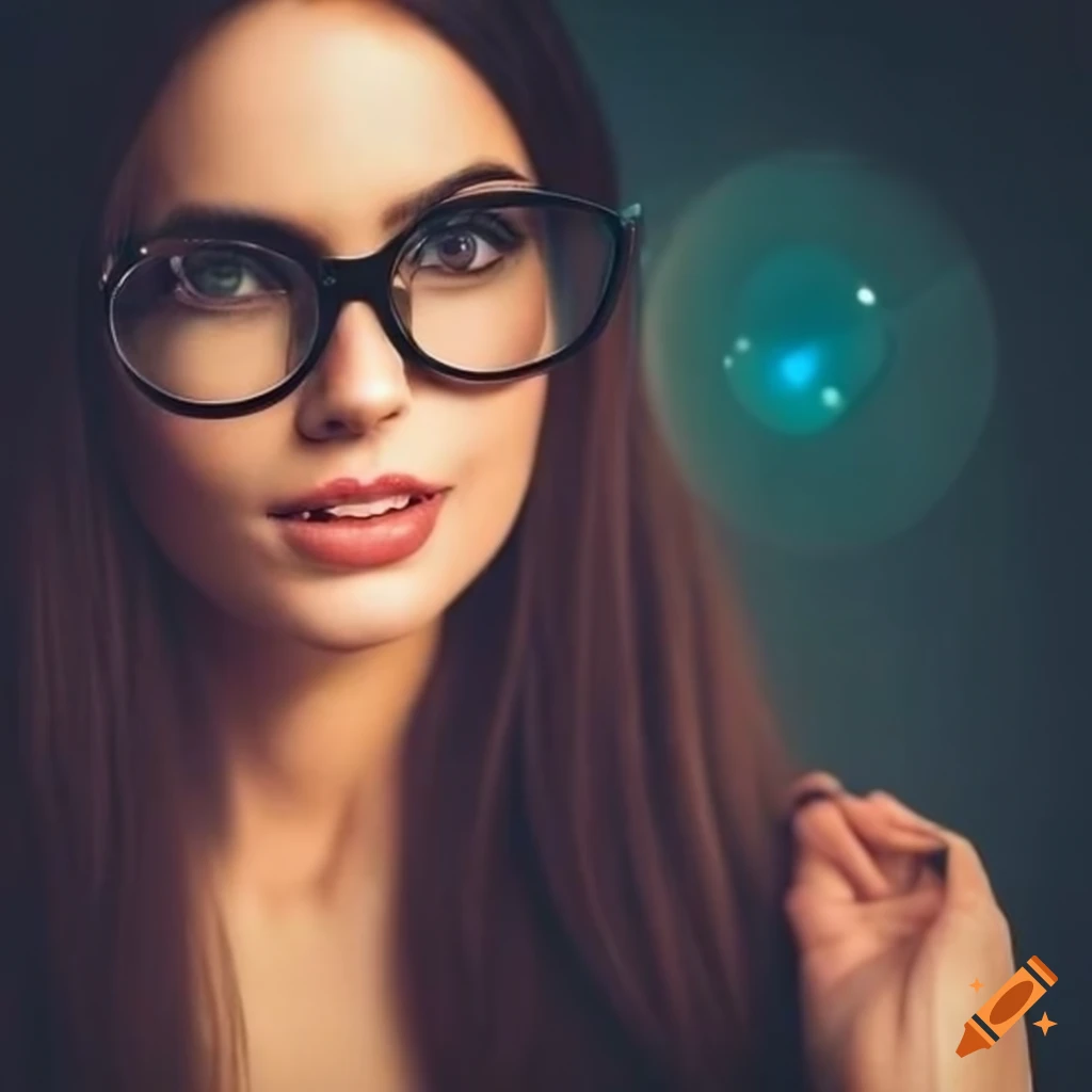Beautiful brunette woman wearing glasses