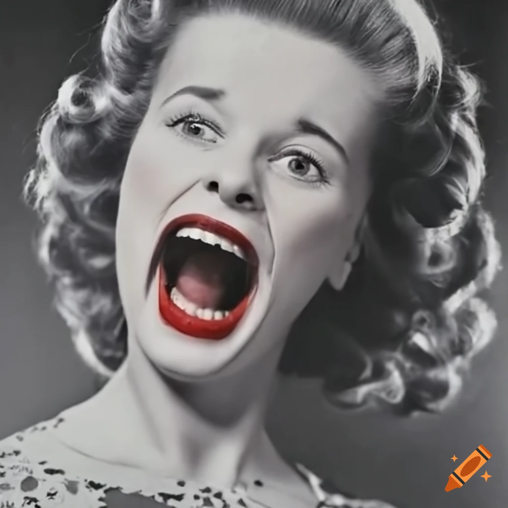 1950's housewife expressing emotion