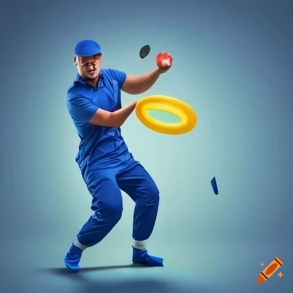 Plumbers playing frisbee golf in summer