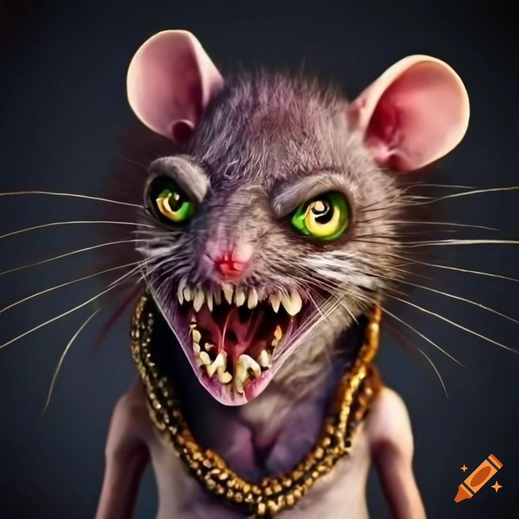 Adorable undead rat with sharp teeth dressed in an arab kaffie on Craiyon