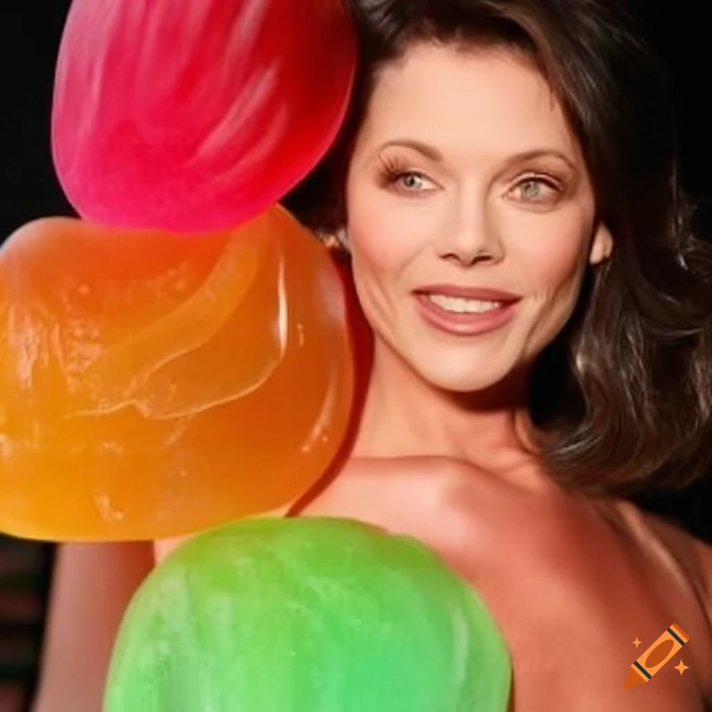 Jelly candies shaped like famous people on Craiyon