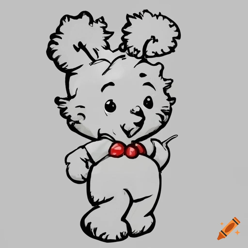 Cartoon character Bamse in the woods