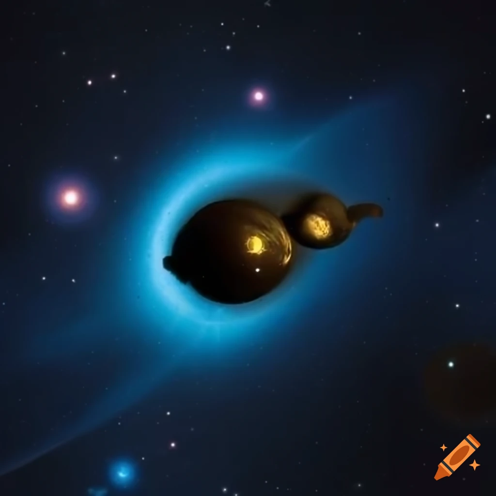 Starry outer space scene with Voyager spacecraft