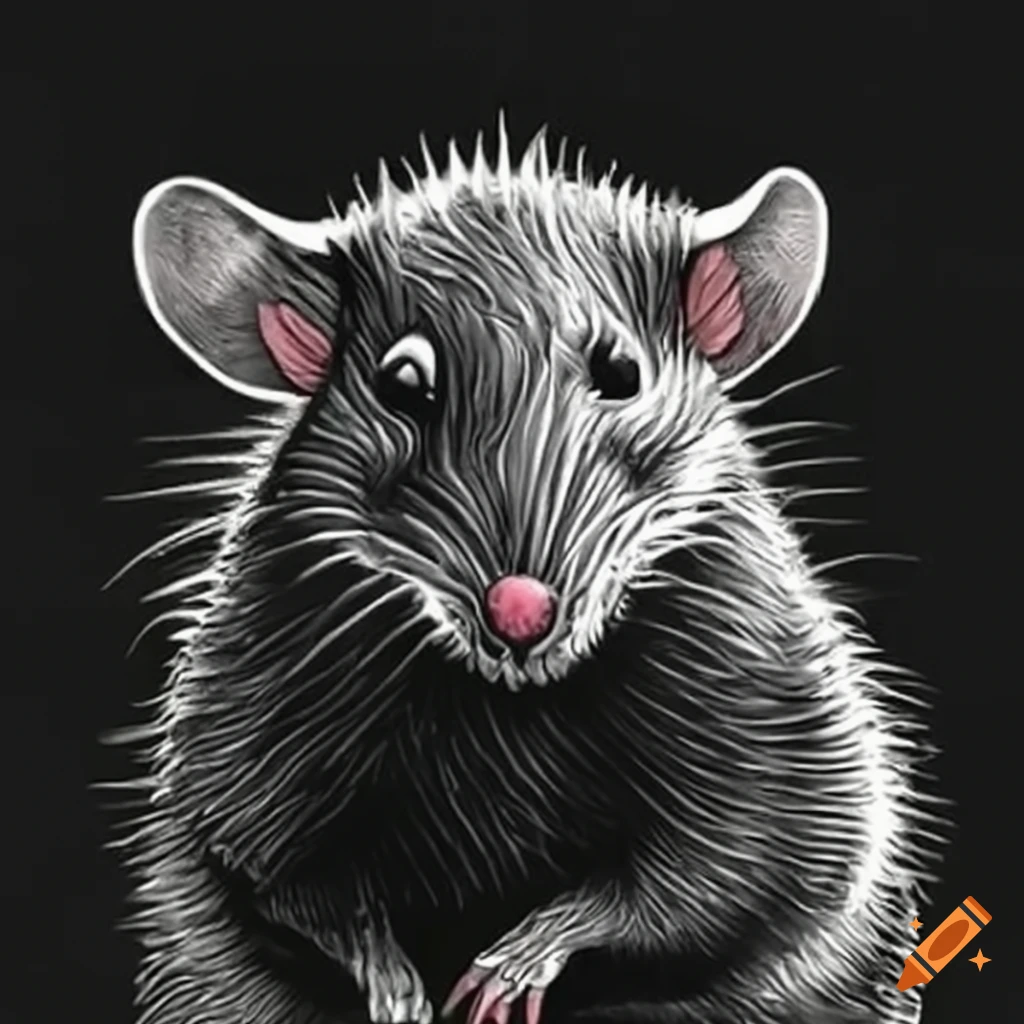 Una rata en blanco y negro