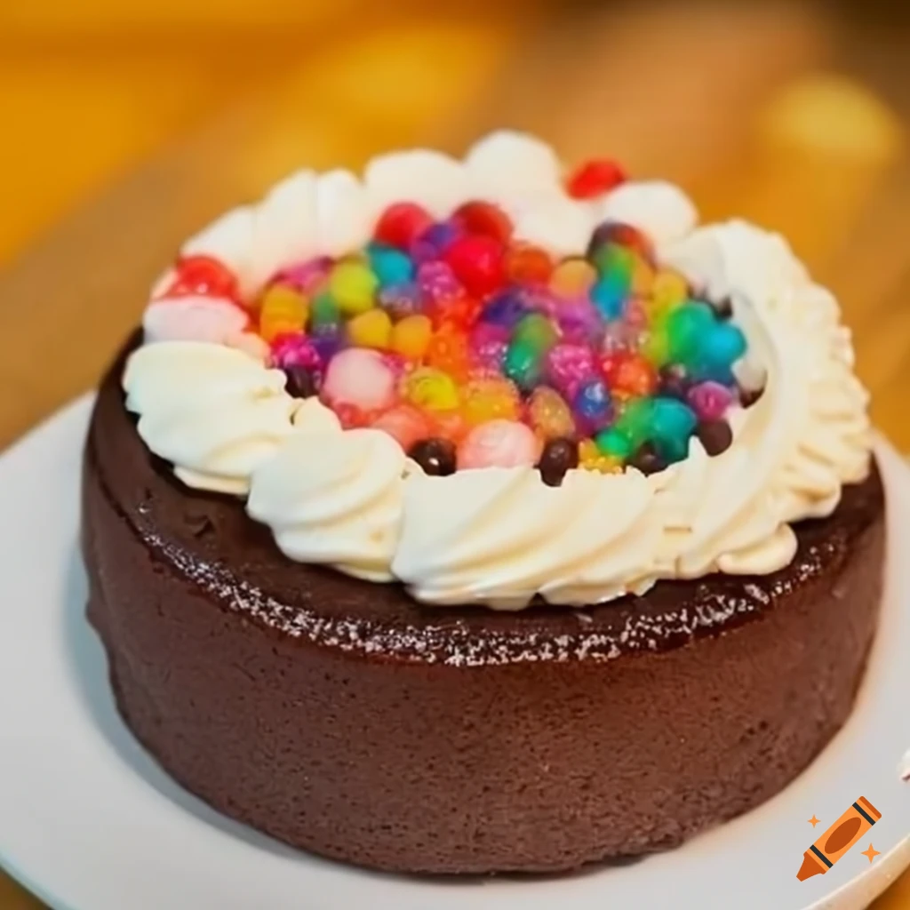 Orbeez combo dessert and cake on a plate