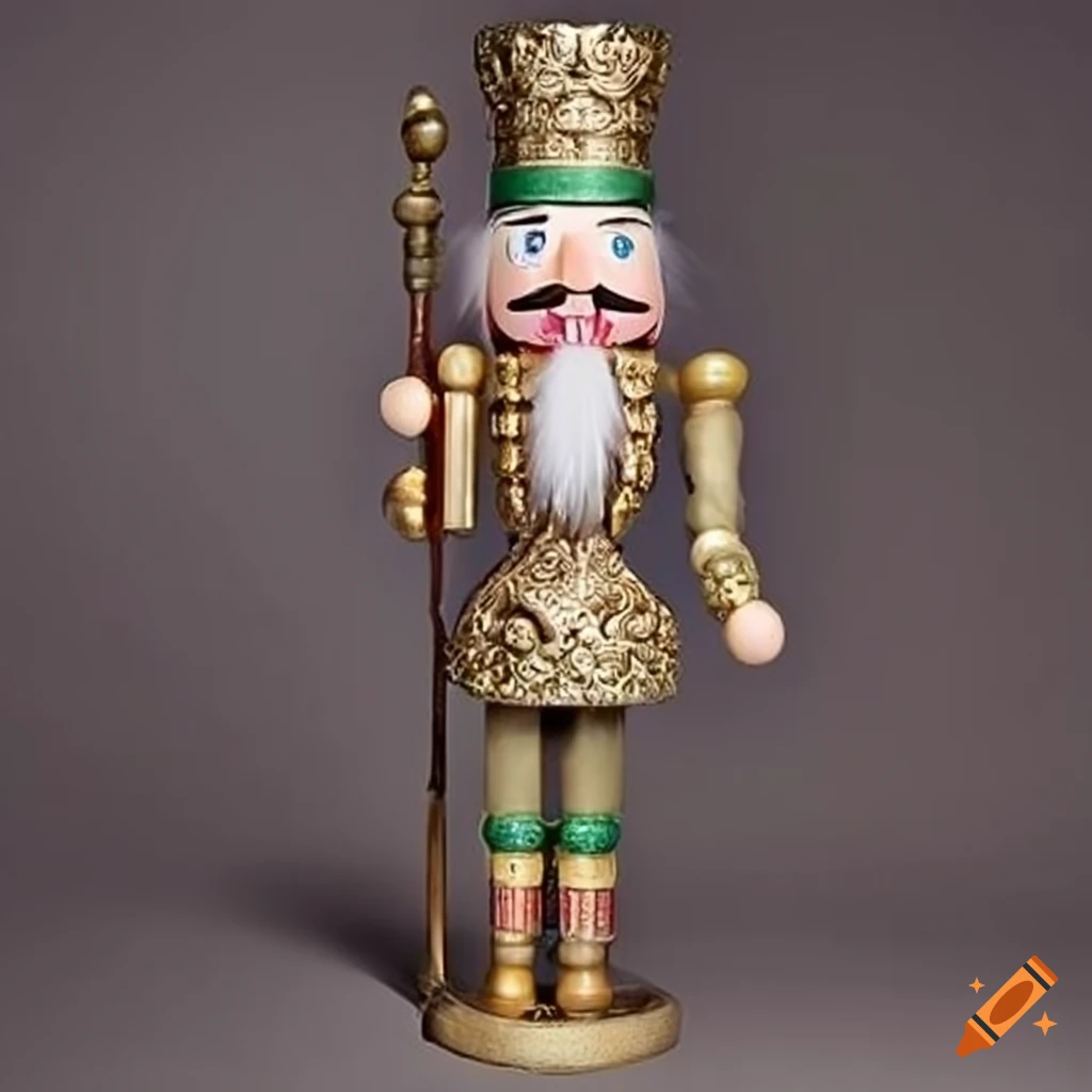 Ornate and sophisticated nutcracker figure with baroque designs