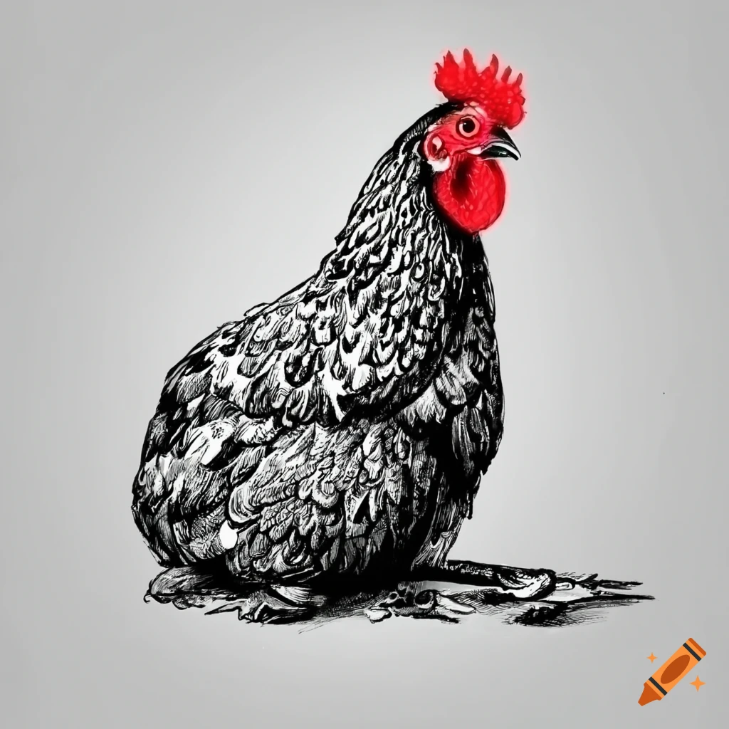 Hen sitting on two eggs