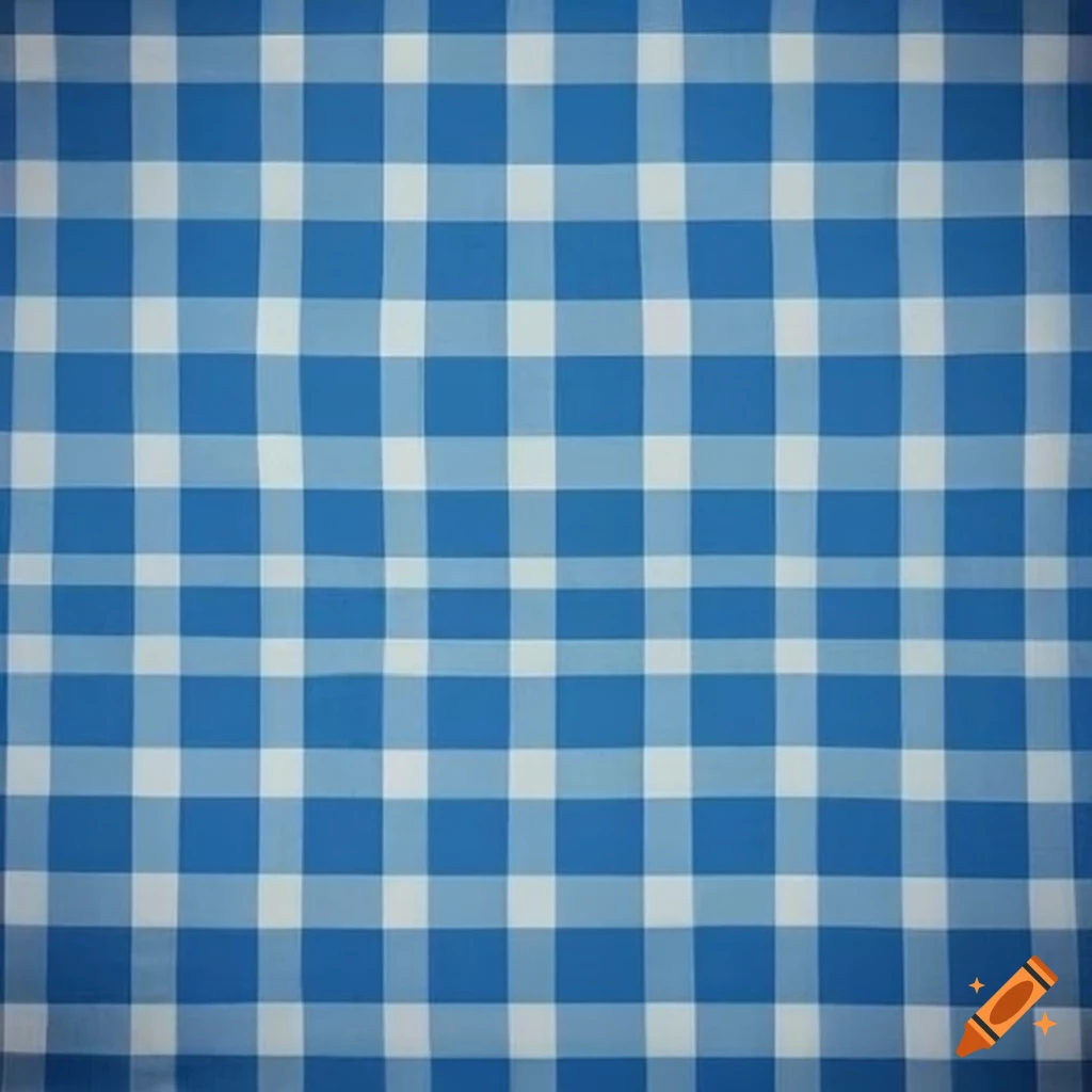 Blue and white checkered tablecloth
