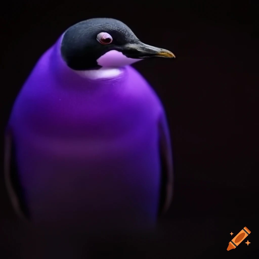 Purple penguin on Craiyon