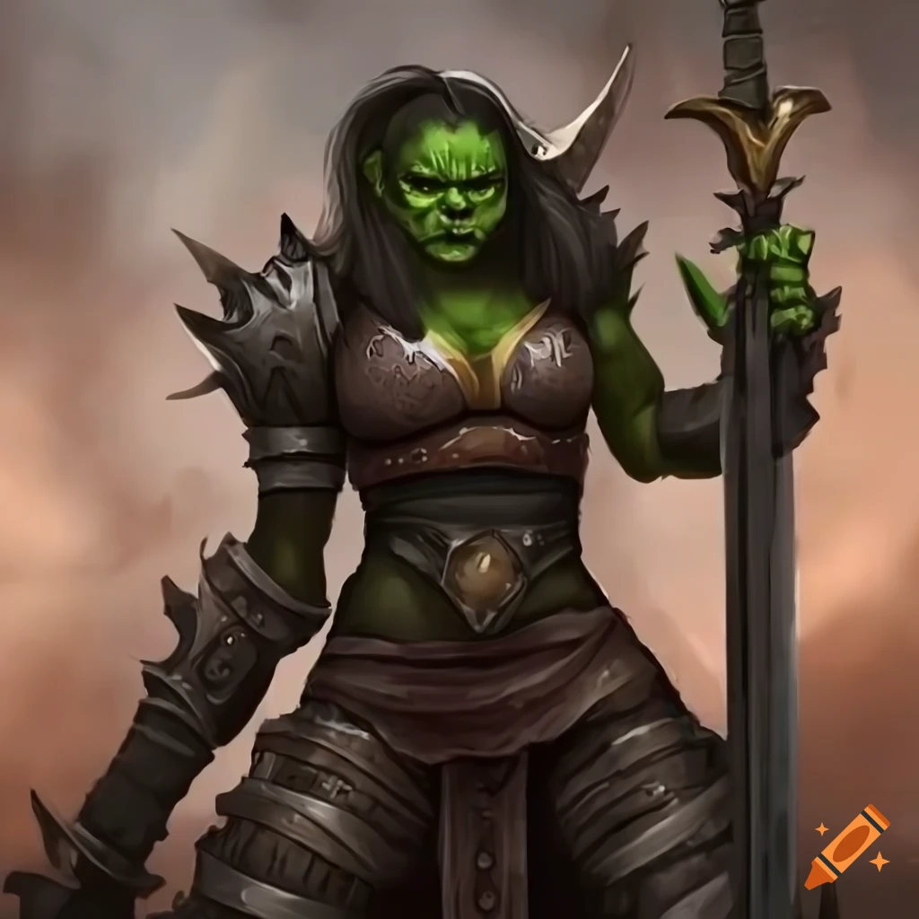 Sword-wielding orc heroine