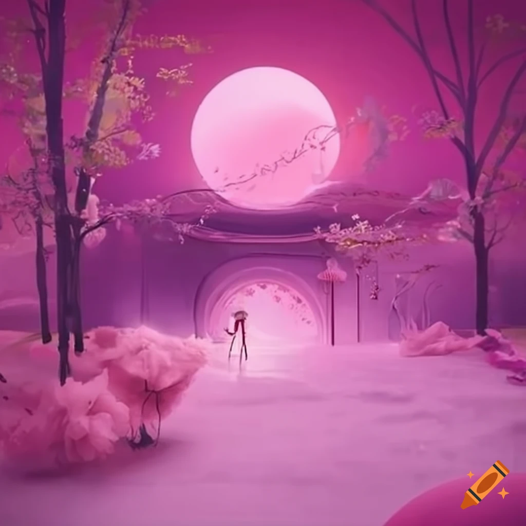 Elegant dreamy scene in a calming pink ambiance