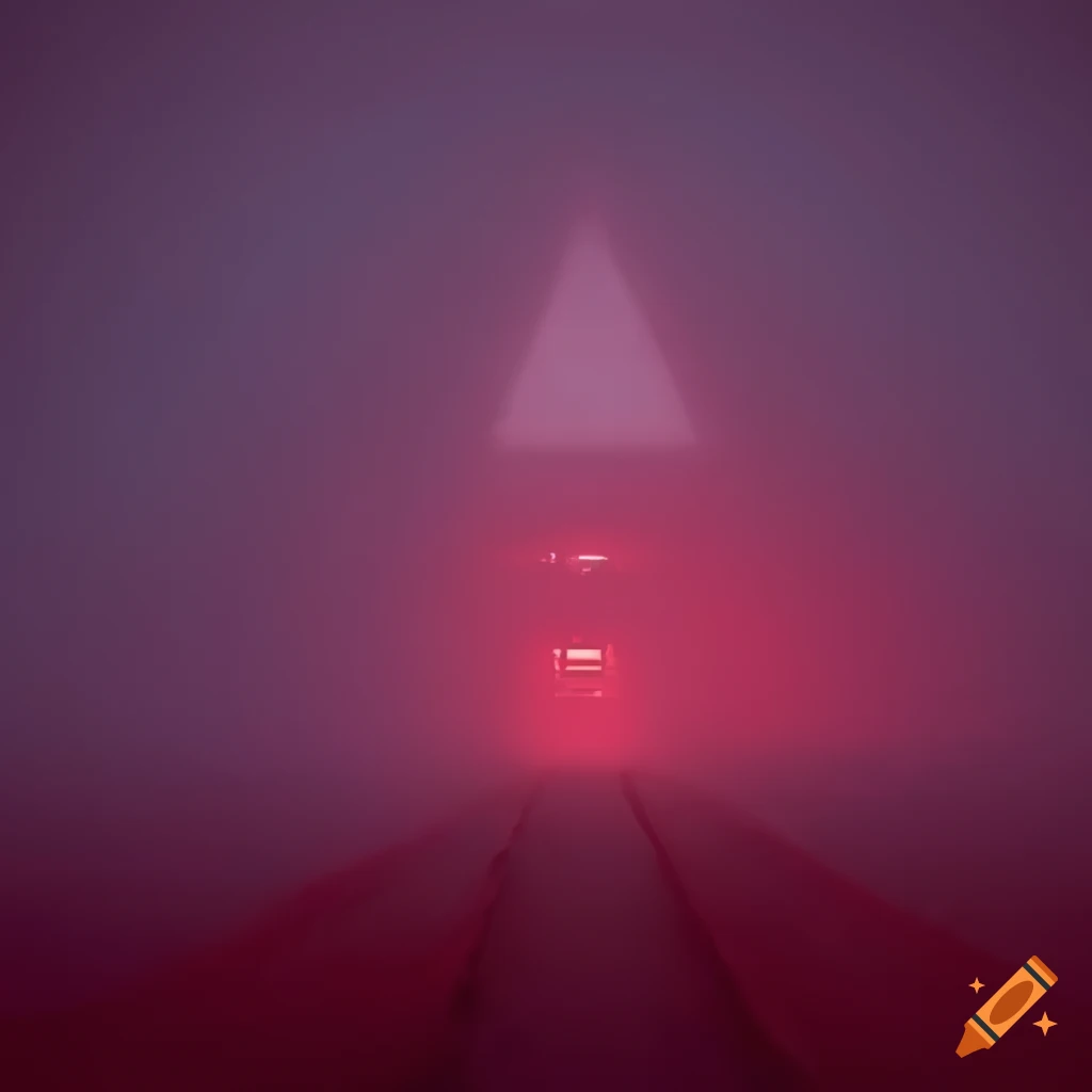 Red reality with thick fog creating a discomforting silence on Craiyon