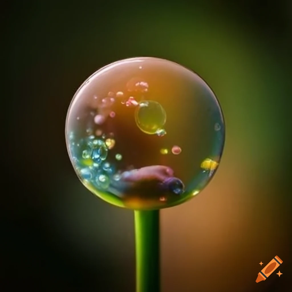 Flower with circular bubbles on stem
