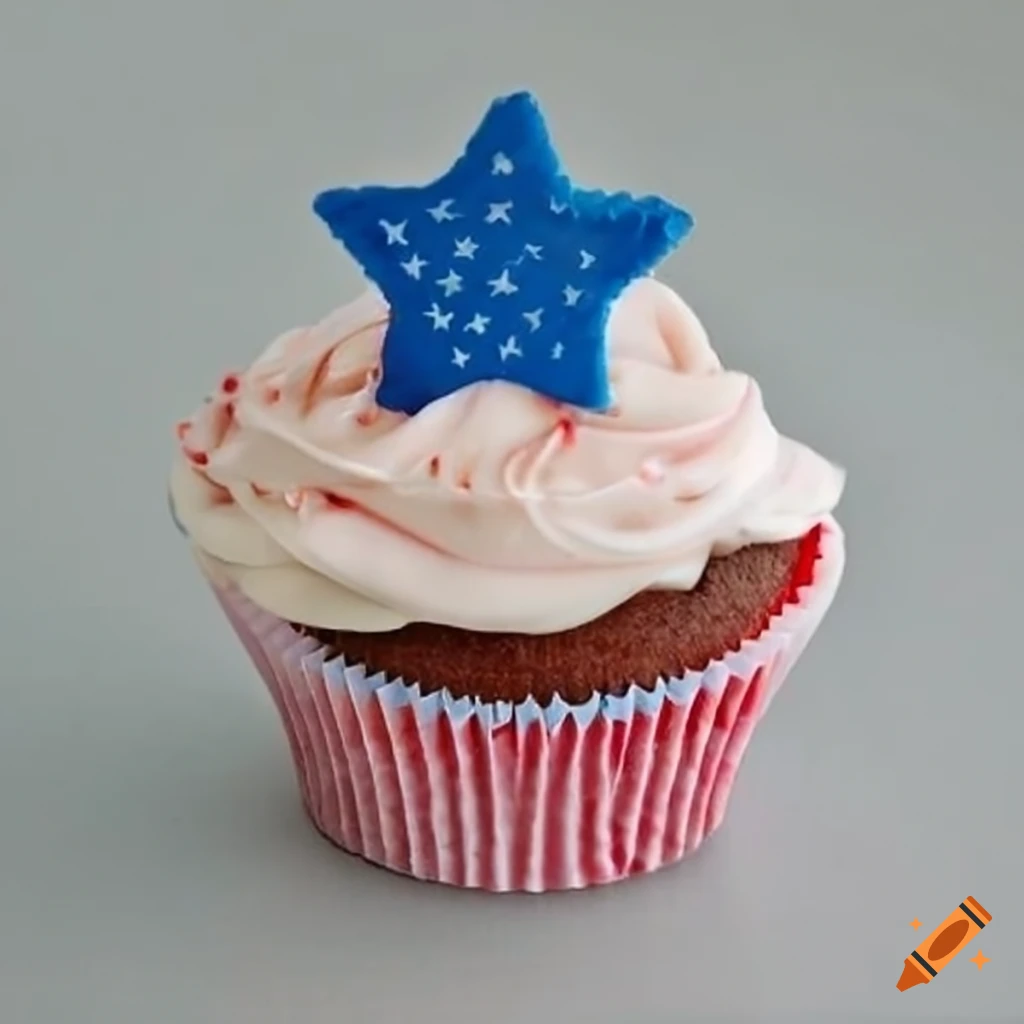 Patriotic cupcake with a star decoration