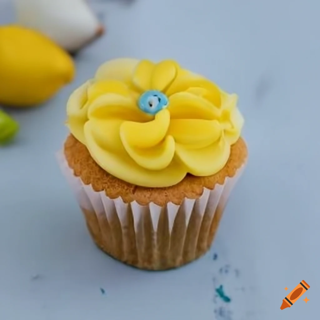 Yellow Lemon flower cupcake