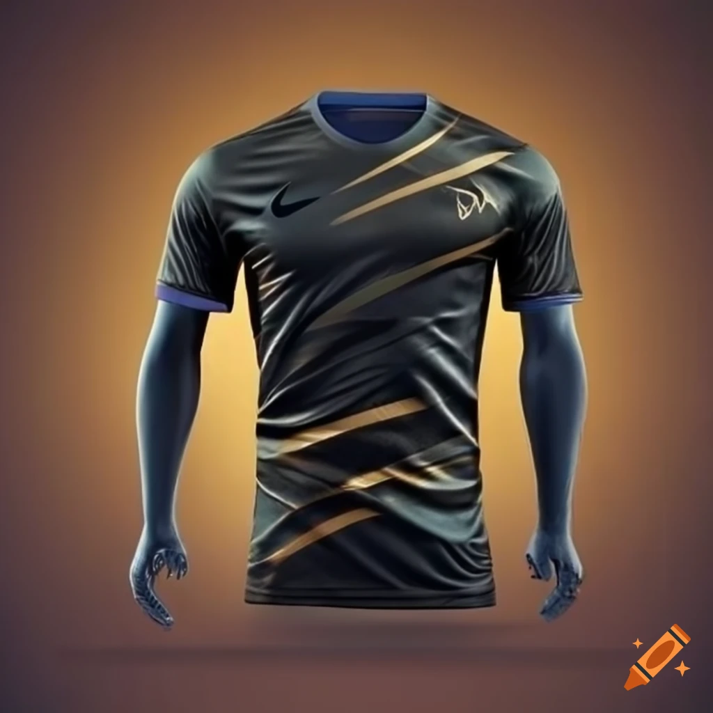New black and gold soccer jersey design on Craiyon