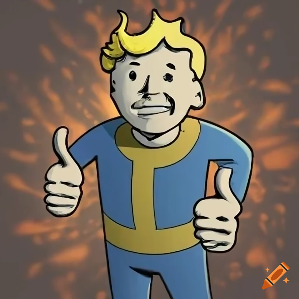 Thumbs up explosion in a Fallout style