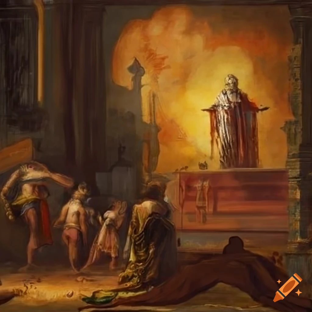 Hebrews grumbling against God in a renaissance painting