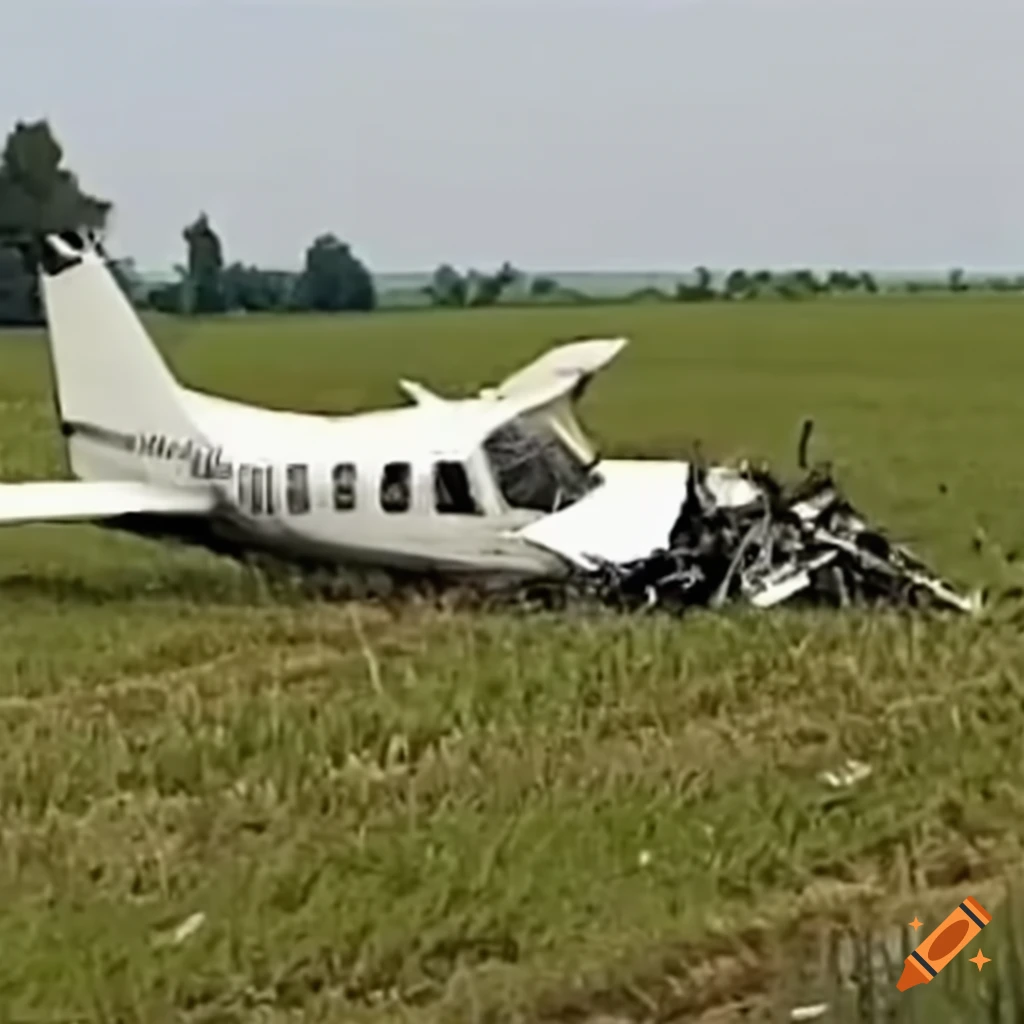 Aircraft crash in a field