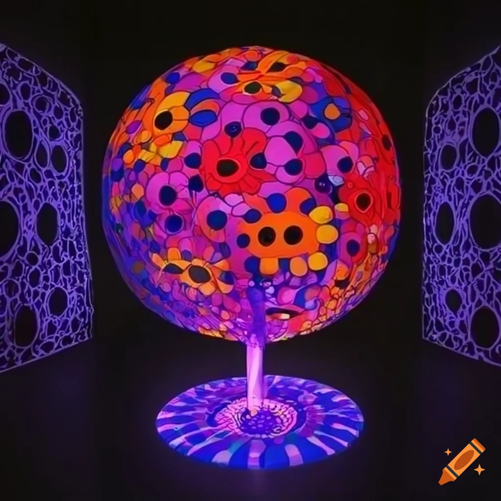 3d platybelodon lollipop in teamlab style inspired by yayoi kusama and