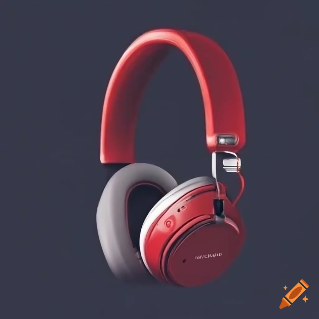 Modern red and white headphone website design
