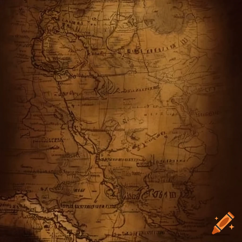 Vintage brown map design on Craiyon