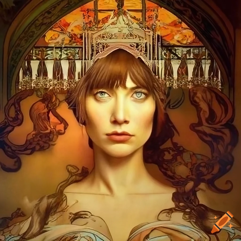 Deeply glowing reflection in A-frame architecture inspired by Boris Vallejo, Alphonse Mucha, Escher, and Vermeer