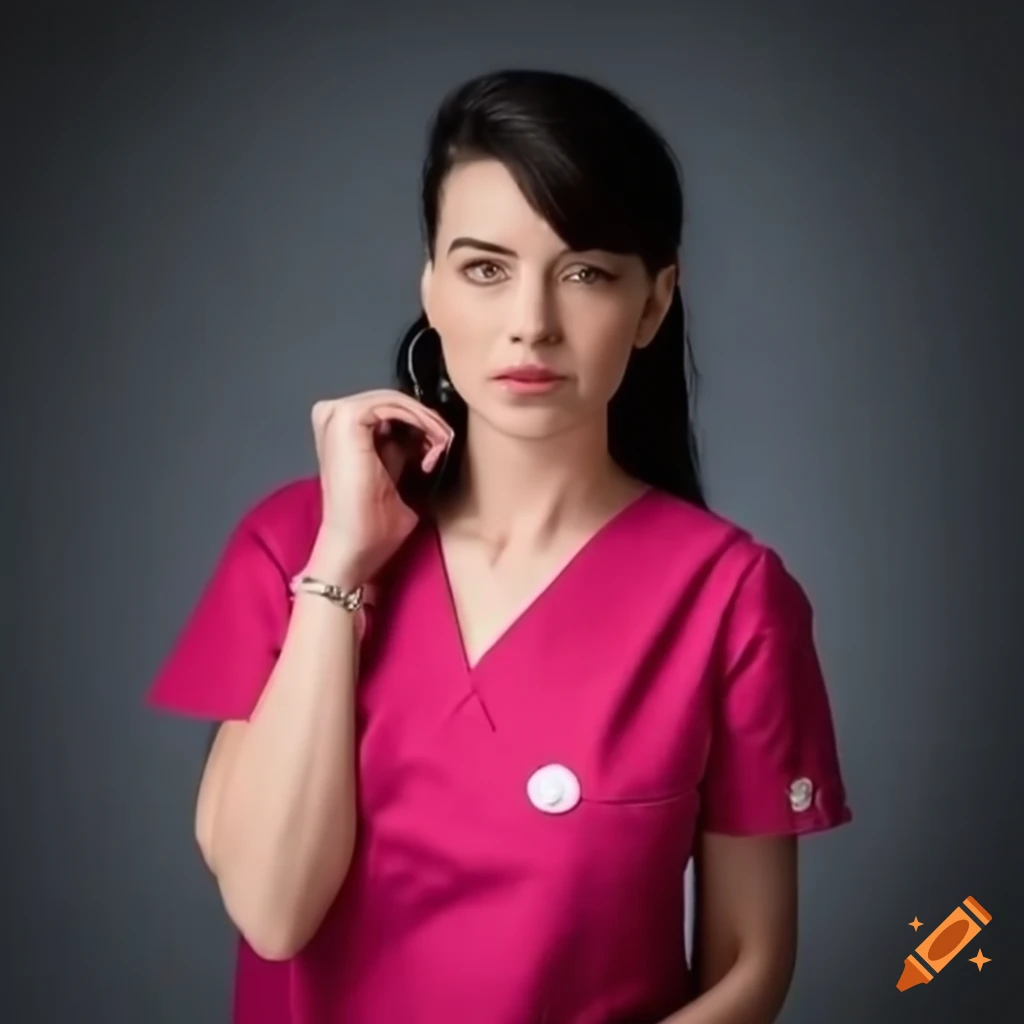 Spanish nurse with a feminine appearance and dark hair