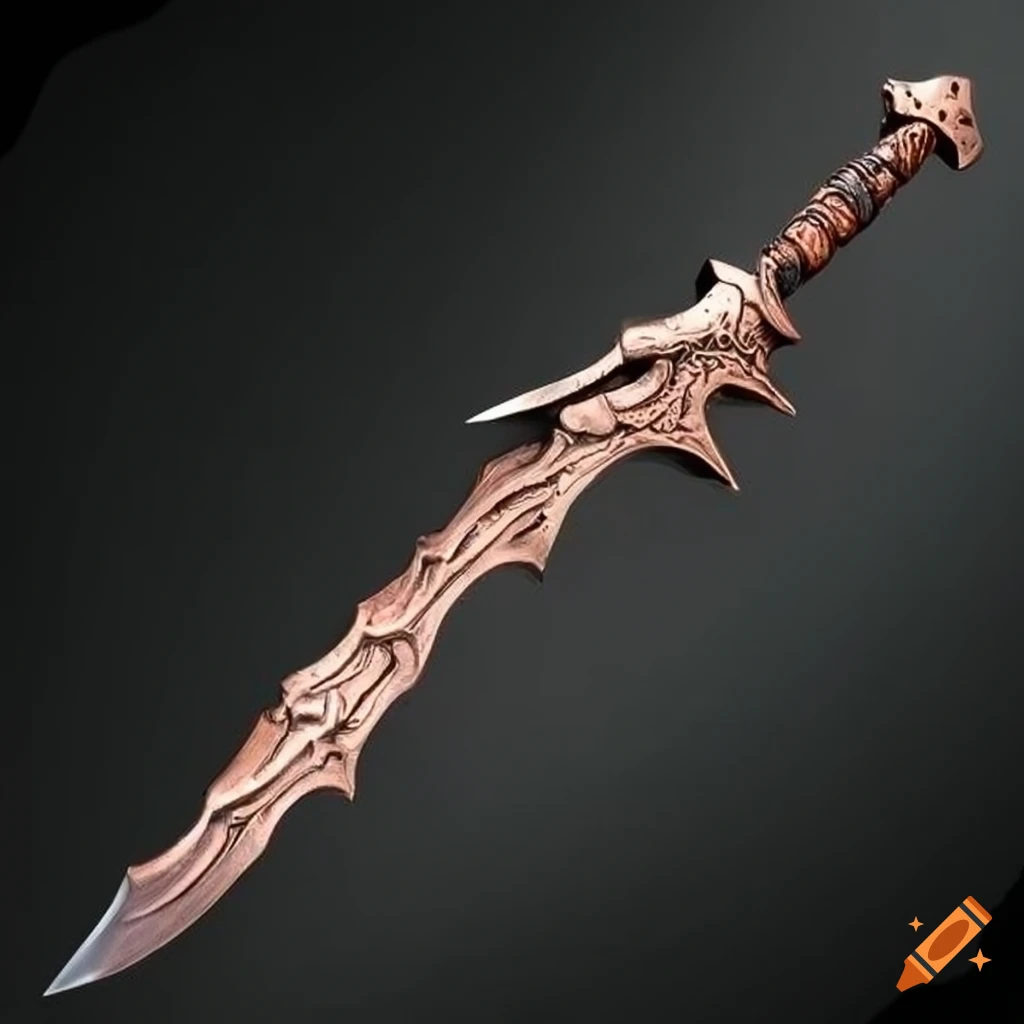 Fantasy sword with interwoven copper blade