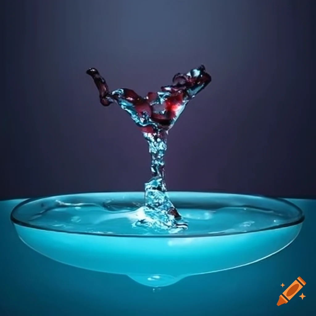 Wine pouring into pool shaped like a glass