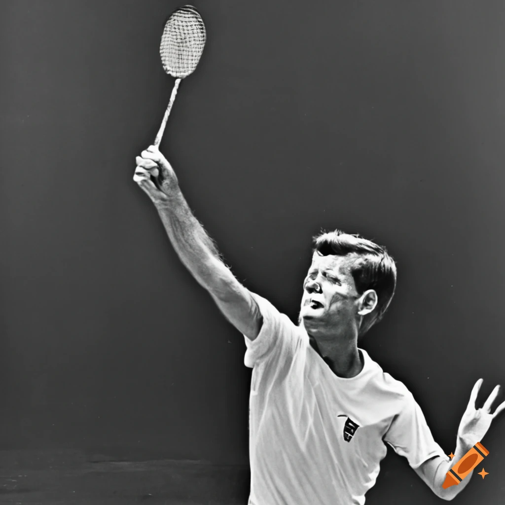 John F Kennedy playing badminton