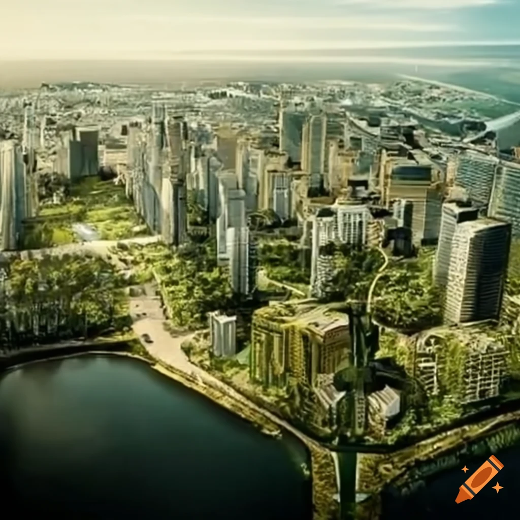 Image of a futuristic ecological city