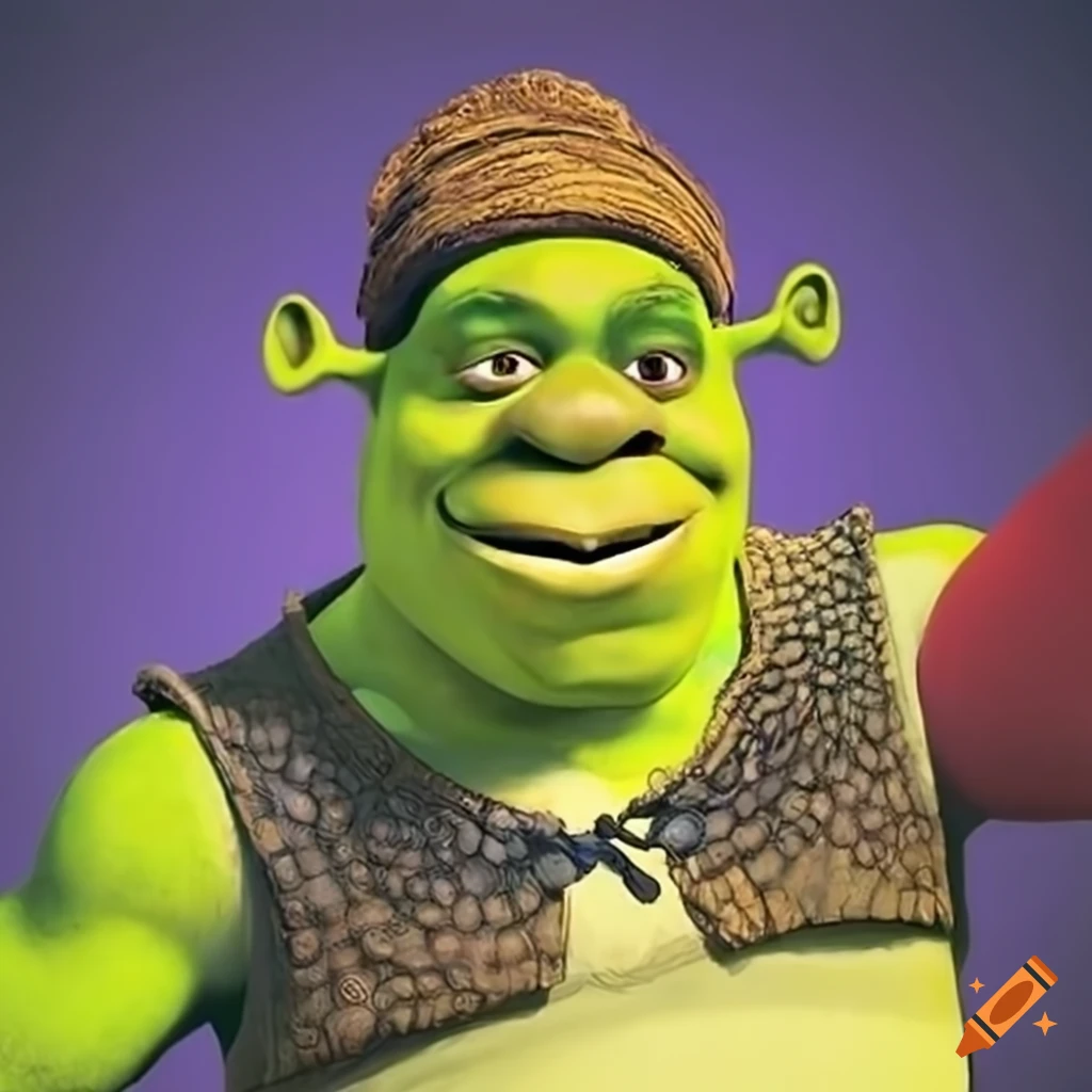 Shrek wearing a turban