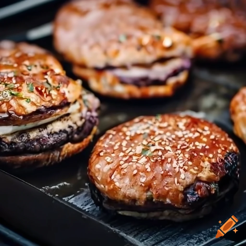 Cooking burgers on a flat-top griddle