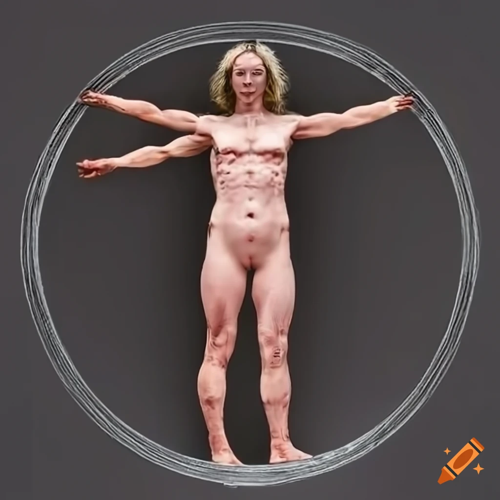 Artistic rendering of Vitruvian Woman in photorealistic style